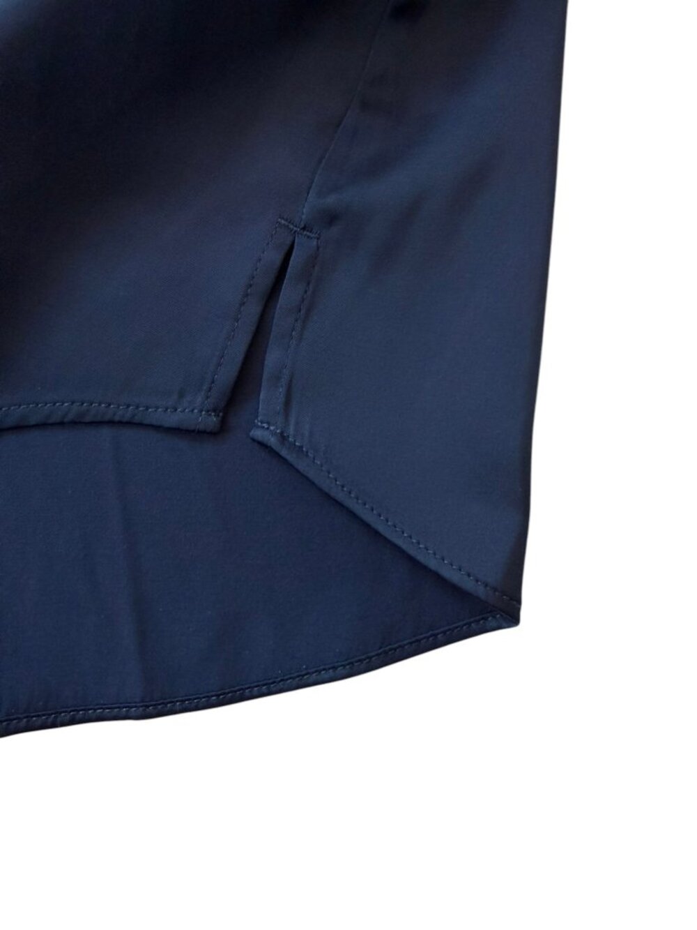 Abercrombie & Fitch Satin Relaxed Button Up Long Sleeve Blouse Navy Blue Large - Picture 6 of 11